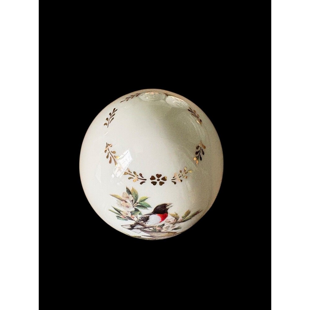 Danbury Mint Roger Tory Peterson Porcelain Songbird Egg Rose-Breasted Grosbeak - Picture 3 of 7